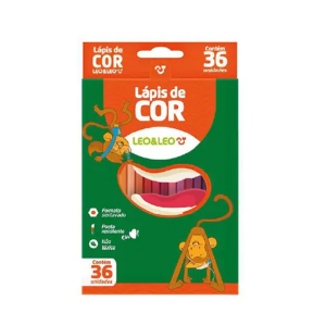 LÁPIS DE COR  36 CORES SEXTAVADO LEO&LEO
