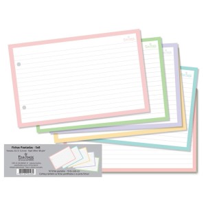FICHA PAUTADA 20,3X12,8CM 180G 5 CORES 50 FLS FINA IDEIA