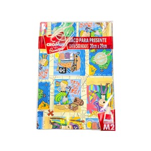 PACOTE SACO DE PRESENTE SORT 20X29CM 50 UNID CROMUS