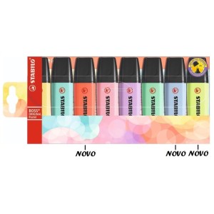 MARCA TEXTO STABILO BOSS 8 CORES PASTEL