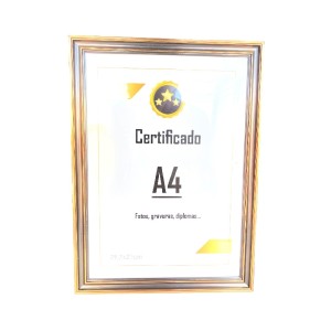 PORTA RETRATO A4 CERTIFICADO OURO ROSE