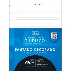 REFIL TILIDISCO COLEGIAL PAUTADO DECORADO 80 FLS TILIBRA