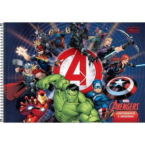 CADERNO ESP CARTOGRAFIA E DESENHO CD AVENGERS 80 FLS TILIBRA
