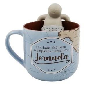 CANECA 350ML COM INFUSOR CHÁ NOVA JORNADA ZONACRIATIVA