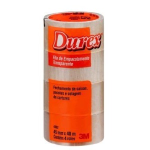 KIT FITA DE EMPACOTAMENTO TRANSPARENTE 45X40M 4 ROLOS 3M
