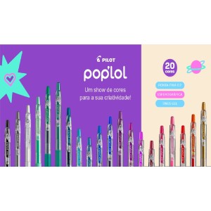 CANETA GEL RETRÁTIL POP'LOL 0.7 BLUE PILOT