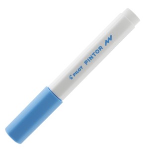 CANETA MARCADOR PILOT PINTOR FINA 1.0MM CRIATIVA AZUL CLARO