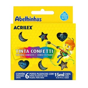 TINTA CONFETTI 6 CORES 15ML ACRILEX