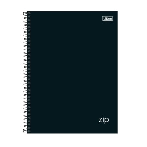 CADERNO ESPIRAL CD UNIV 1M ZIP PRETO 80 FLS TILIBRA