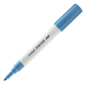 CANETA MARCADOR PILOT PINTOR FINA 1.0MM METÁLICO AZUL
