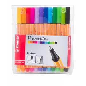 ESTOJO POINT 88 0,4 MINI C/12 CORES STABILO