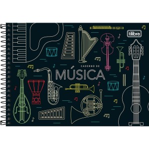 CADERNO DE MÚSICA ESPIRAL CAPA DURA P 80 FOLHAS TILIBRA