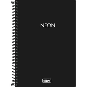 CADERNO ESPIRAL CP 1/4 SEM PAUTA NEON PRETO 80F TILIBRA