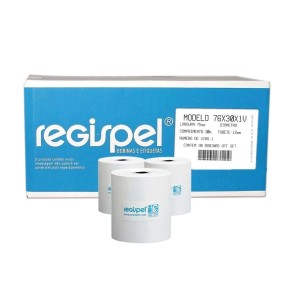 BOBINA 76X30 1 VIA BRANCA MAQ CALCULAR CX 30 UNIDS REGISPEL