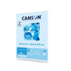 BLOCO AQUARELA UNIVERSITARIO 12FLS A3 300G/M2 CANSON