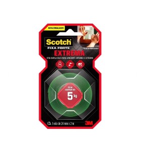 FITA DUPLA FACE FIXA FORTE 25MM X 2M EXTREMA 5KG 3M