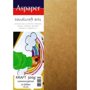 PAPEL KRAFT A4 300G 20 FOLHAS ASPAPER