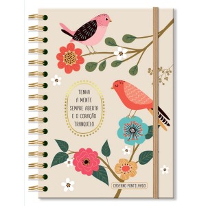 CADERNO PONTILHADO PASSAROS FINA IDEIA