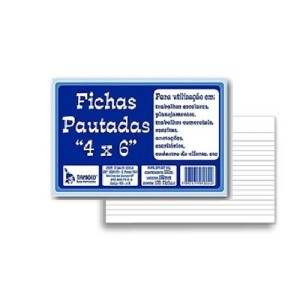 BLOCO DE FICHAS PAUTADAS 4X6 100 FLS TAMOIO