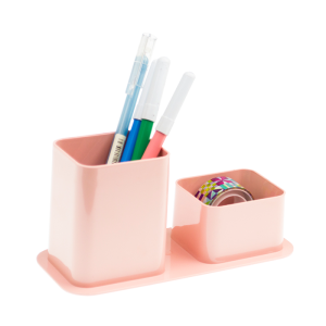PORTA CANETAS E CLIPS DELLOCOLOR ROSA CLARO DELLO
