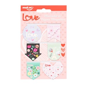 MARCADOR DE PÁGINA MAGNÉTICO LOVE 6 UNIDS MOLIN