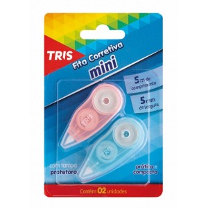 FITA CORRETIVA MINI 5M X 5MM BLISTER C/ 2 UNIDADES TRIS