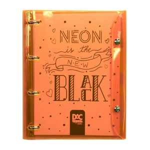 FICHÁRIO UNIVERSITÁRIO COLOR BUBBLE LARANJA NEON 192 FLS DAC