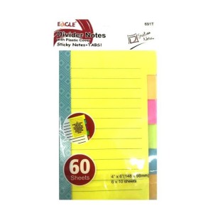 BLOCO DE ANOTAÇÔES PAUTADO 6 ABAS COM 10 FOLHAS EAGLE