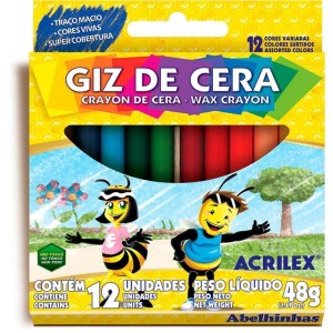 GIZ DE CERA 12 CORES ACRILEX